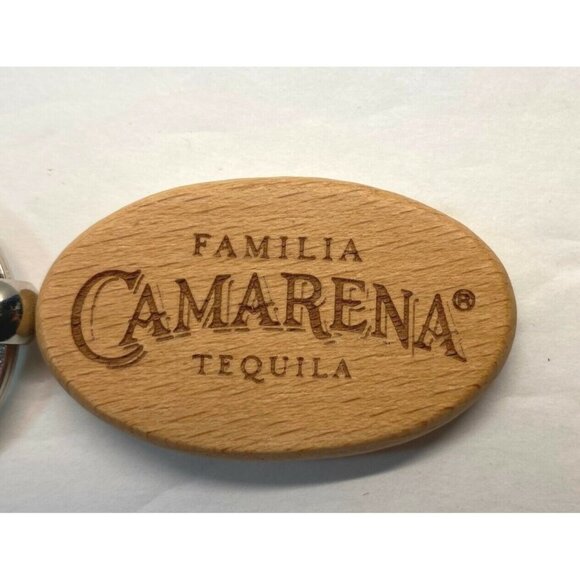Camarena Tequila Keychain Oval Wood Engraved Logo Alcohol Promotional - Picture 5 of 7